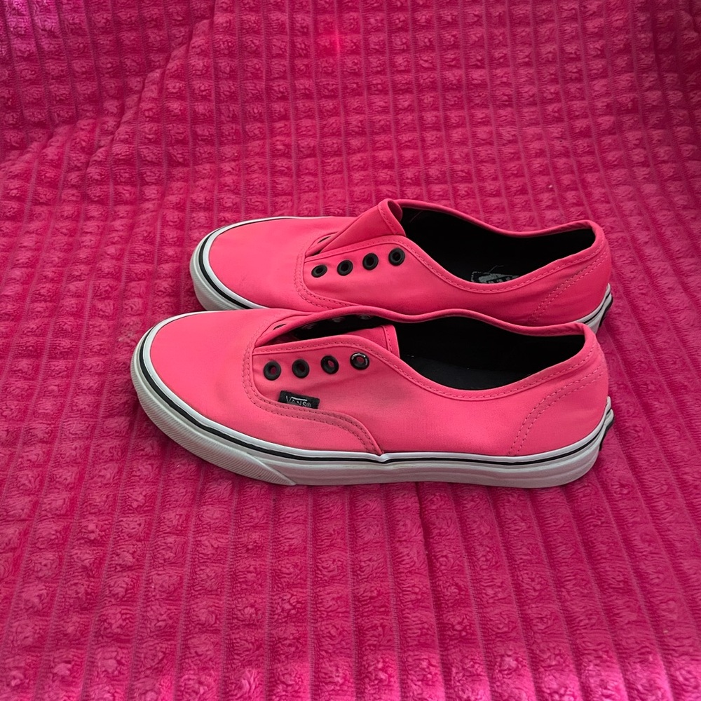 Hot Pink Vans Slip-On Canvas Sneakers